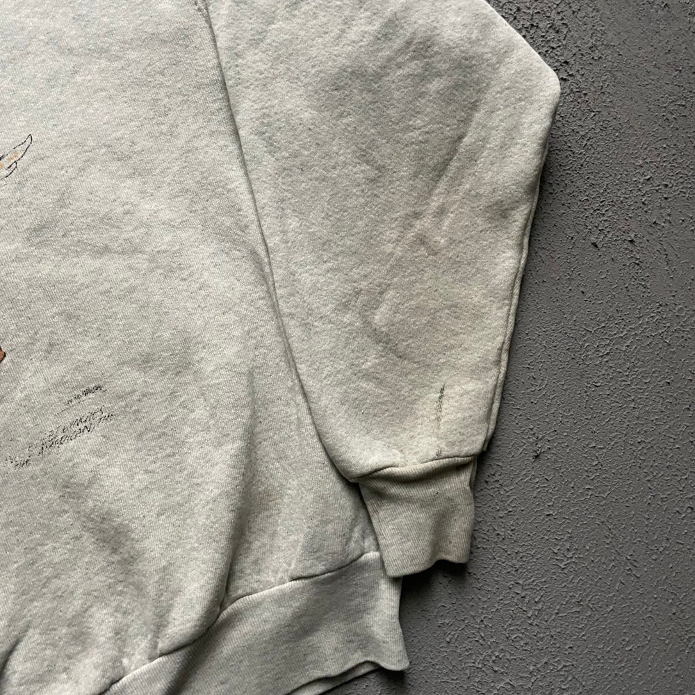 Vintage Moose Graphic Sweatshirt Men Large Grey 90s - Picture 3 of 9